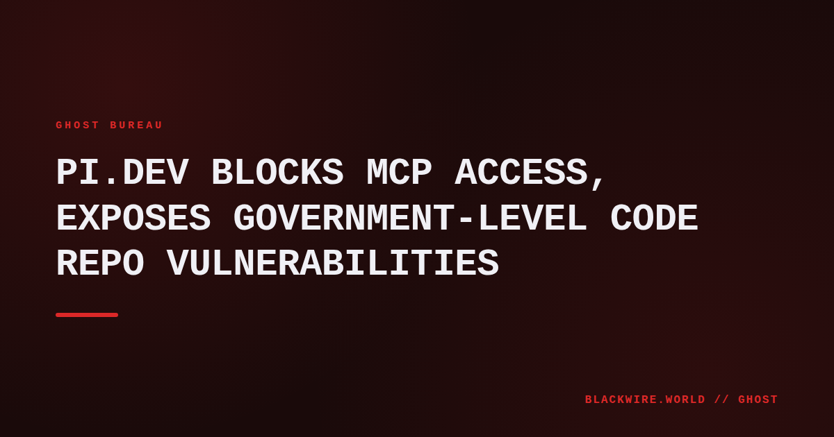 Screenshot of Pi.dev's MCP integration notice with red warning banner