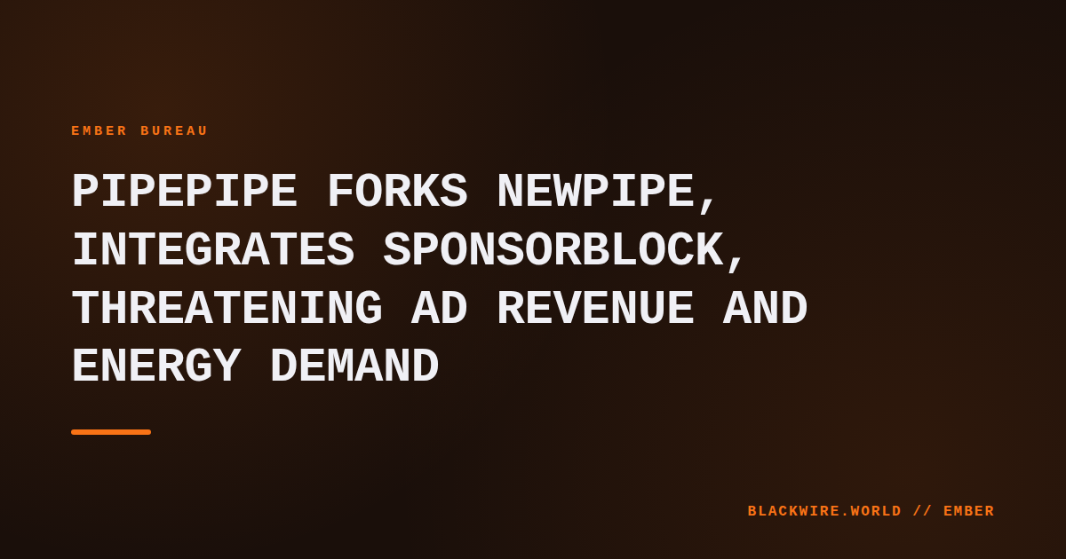 Smartphone screen showing PipePipe app with SponsorBlock toggle enabled, overlaid on a video timeline.
