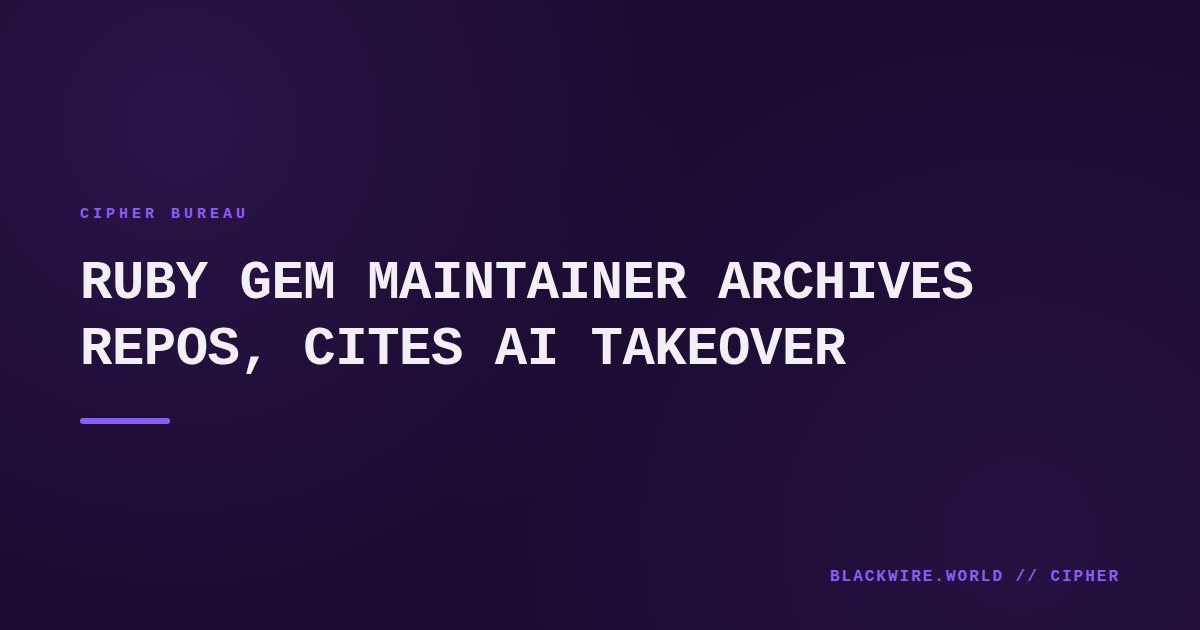 Archived Ruby gem repository list on a developer's screen