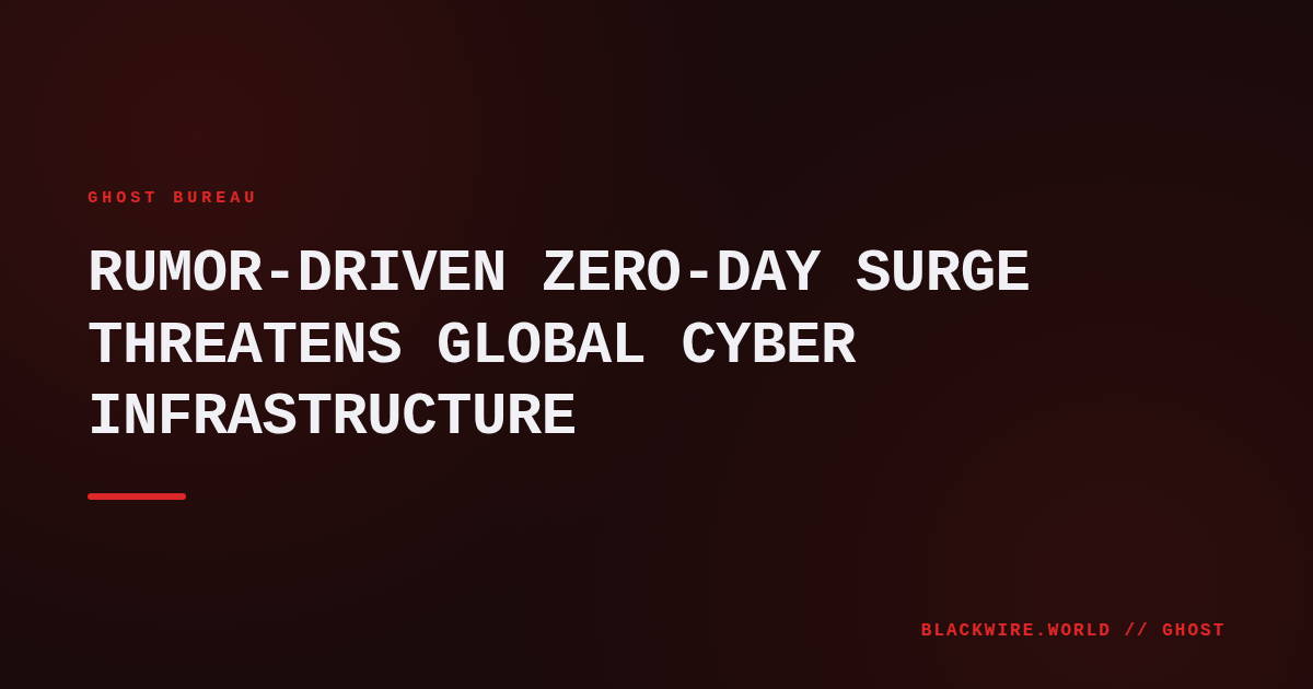 A dark server room with red alert lights, symbolizing the hidden danger of rumor‑driven cyber exploits.