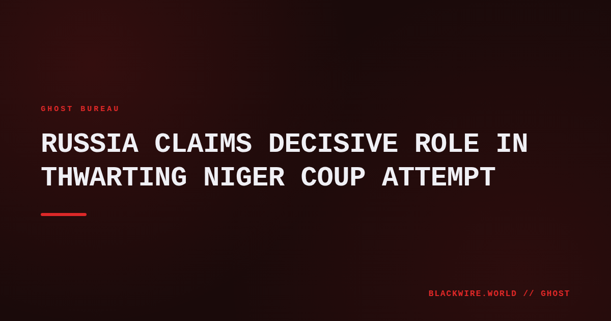 Russian military advisers coordinating air support during the failed Niger coup attempt at Air Base 101.