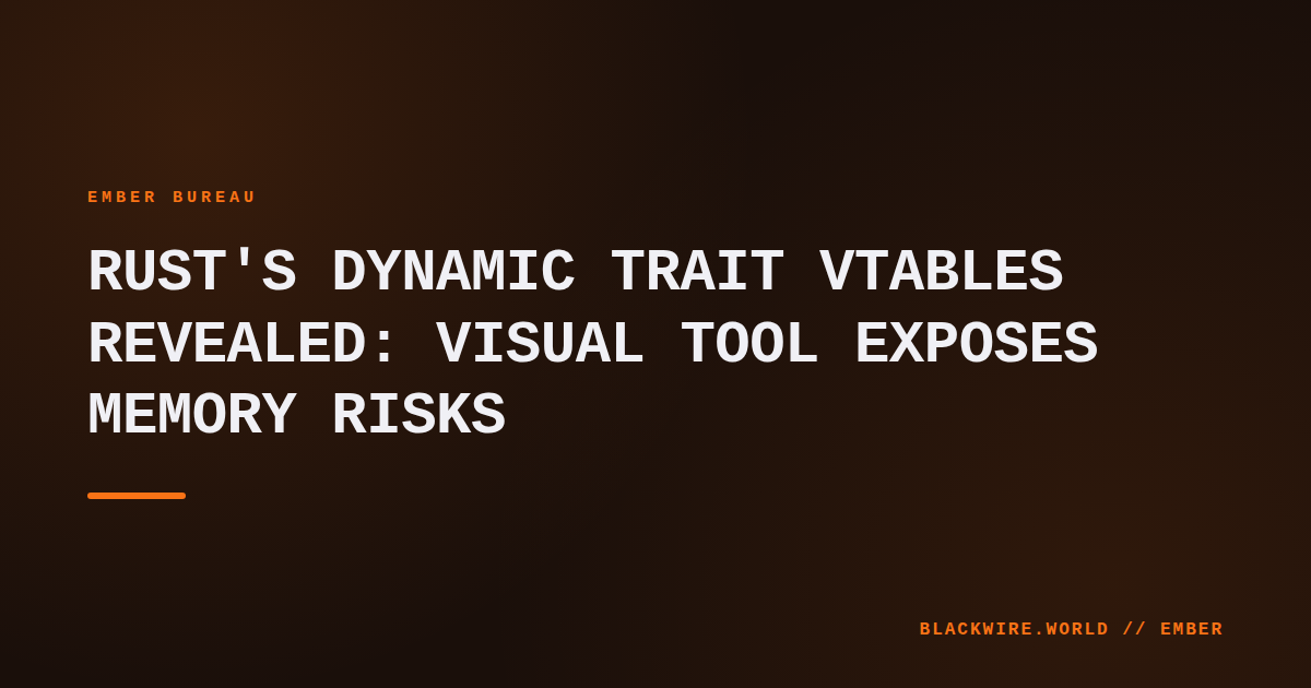 Screenshot of the Rust vtable visualizer displaying a memory diagram with pointers and method slots labeled.