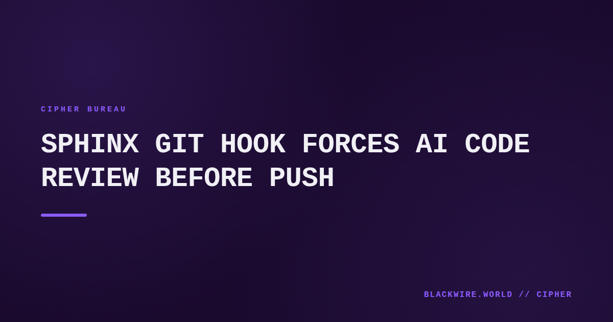 Terminal window showing Sphinx Git hook prompting a developer question during a git push