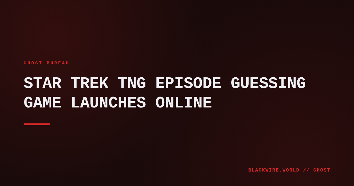 Screenshot of the TNG Episode Guessing Game showing image clues and guess interface