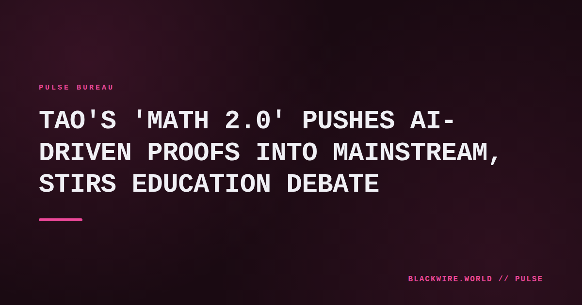 Slide from Terence Tao's Math 2.0 presentation showing AI-generated conjecture pipeline.
