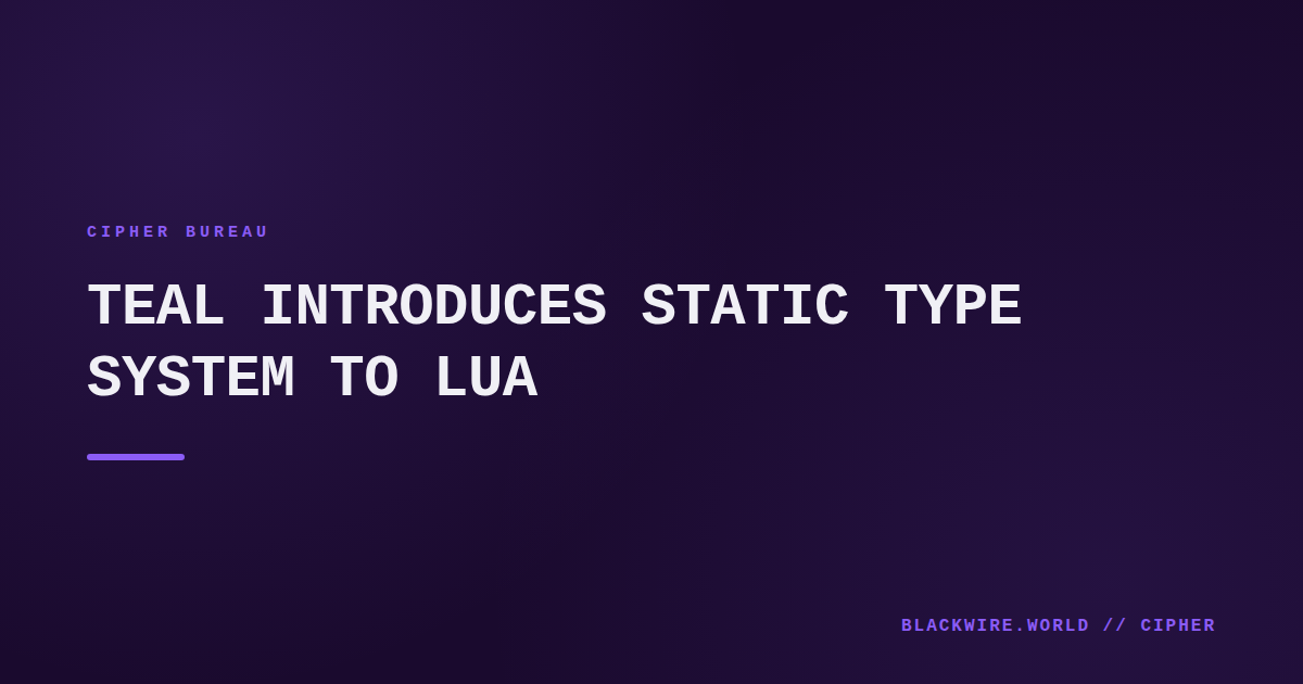 Code snippet showing Teal function with type annotations