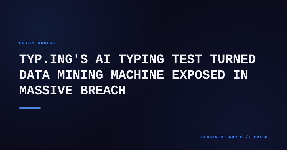 Screenshot of typ.ing's typing test interface showing real‑time speed metrics