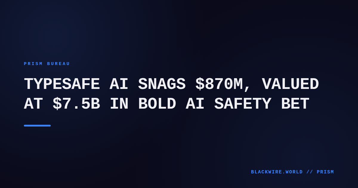 Typesafe AI headquarters with a large digital display of safety metrics and code snippets