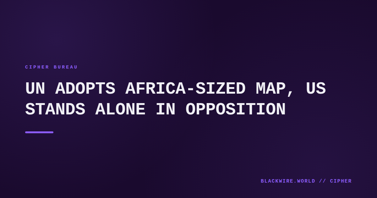 World map using Gall-Peters projection, showing Africa enlarged to its true continental area