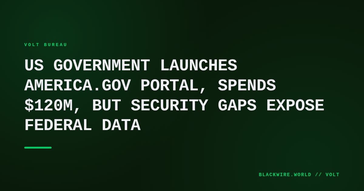 Screenshot of America.gov homepage showing integrated agency portals and crypto policy hub