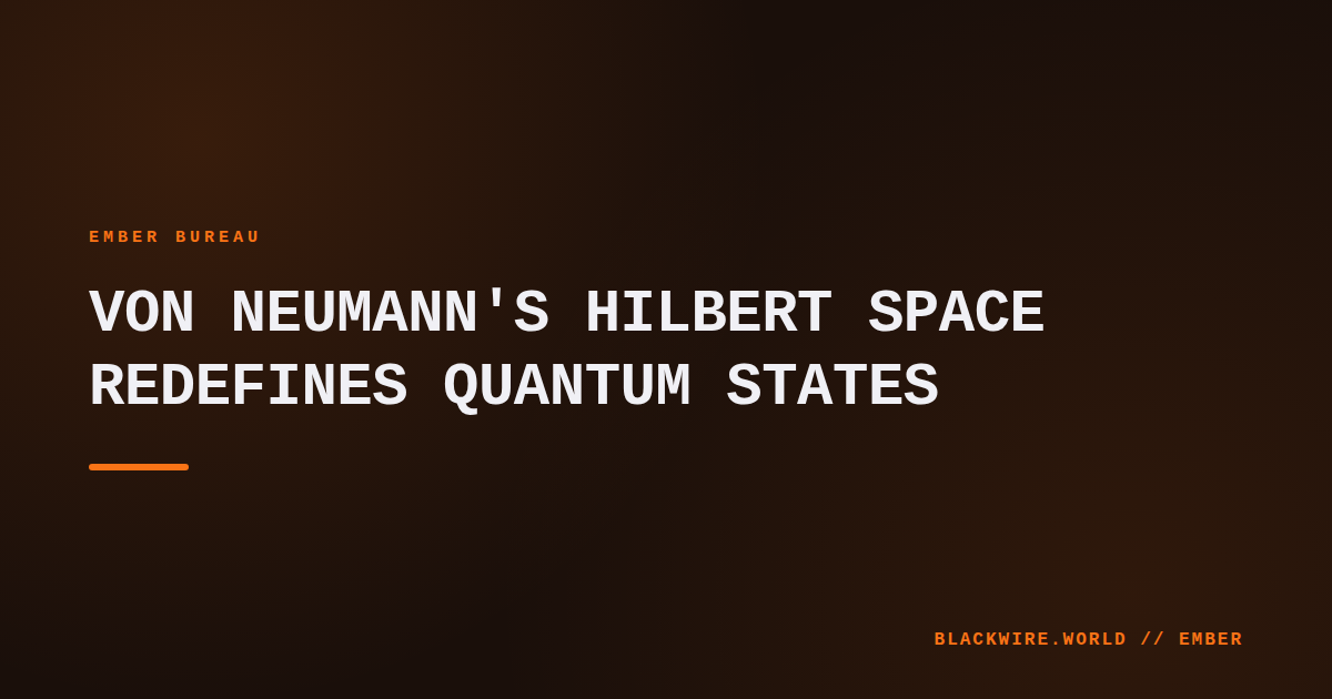 Illustration of a quantum state vector in Hilbert space pointing toward possible outcomes.