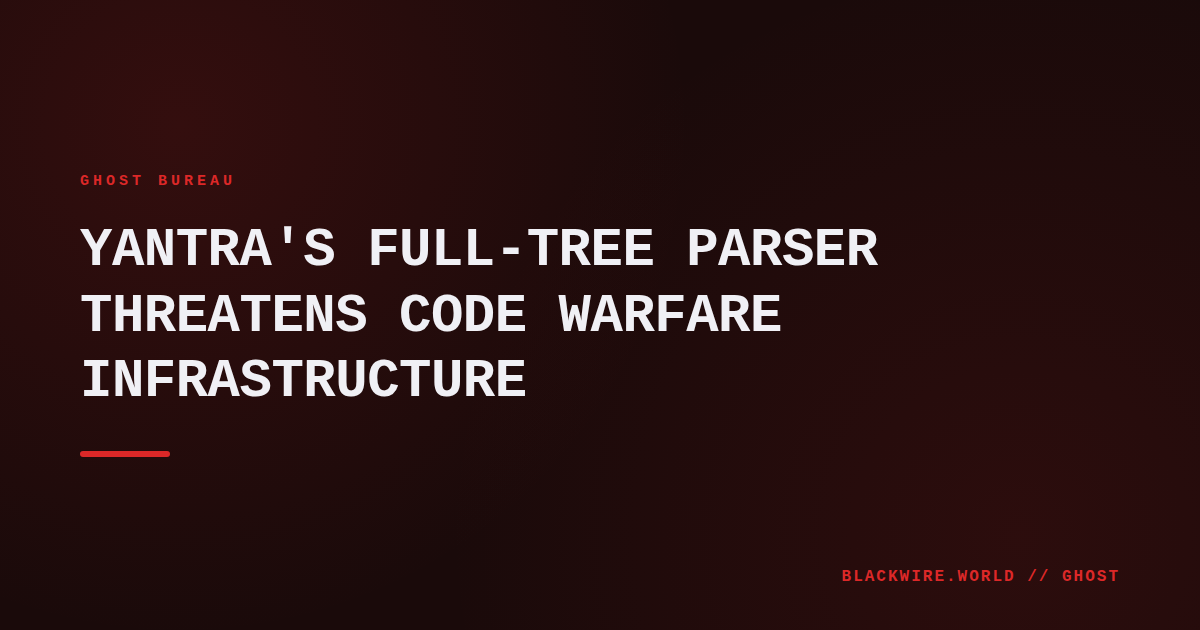 Code editor displaying Yantra-generated C++ parser and AST visualization