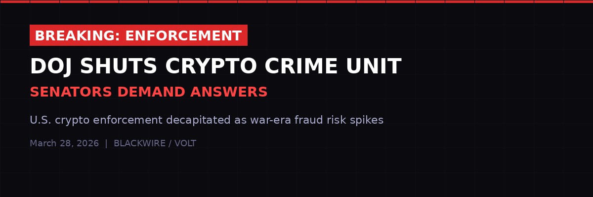 DOJ kills National Cryptocurrency Enforcement Team
