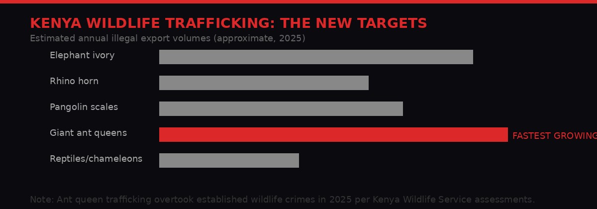 Kenya wildlife trafficking - ant queens are now the fastest-growing category