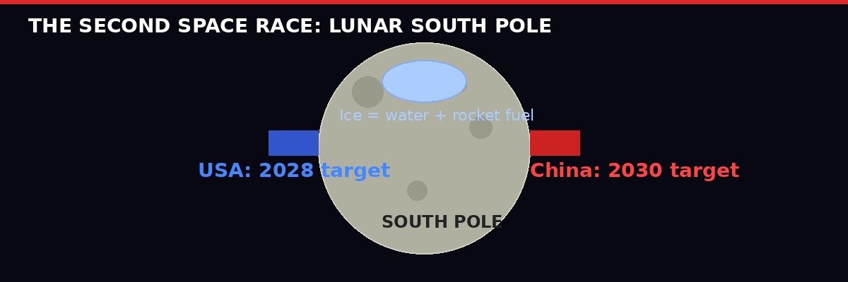 Second space race lunar south pole