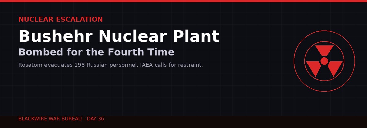 Bushehr Nuclear Plant - Fourth Strike - Day 36