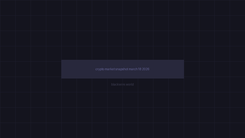 Crypto market snapshot March 18 2026