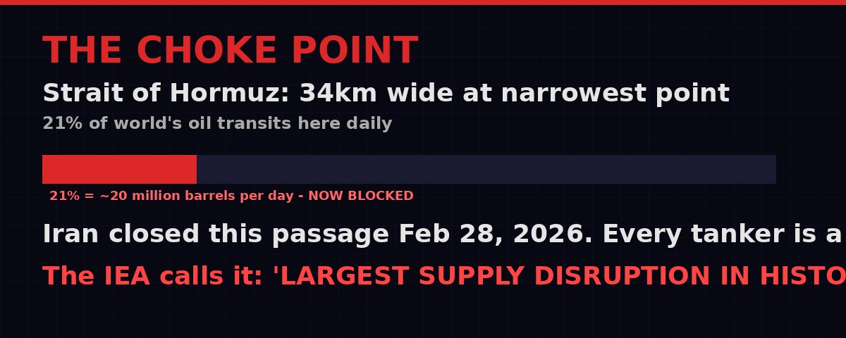 Strait of Hormuz oil blockade infographic