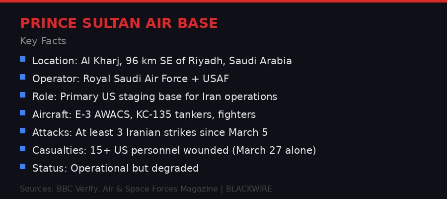 Prince Sultan Air Base key facts infographic