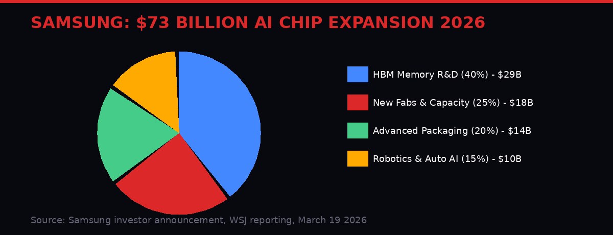 Samsung $73 billion AI chip investment breakdown 2026