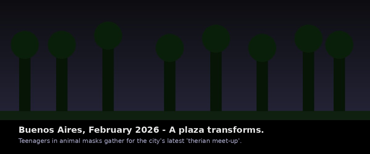 Buenos Aires park gathering of therian teenagers