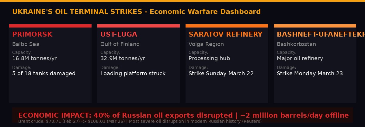 Ukraine oil terminal strikes dashboard