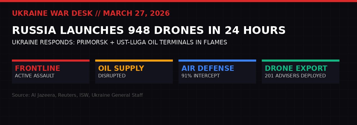 Ukraine war situational dashboard - March 27 2026