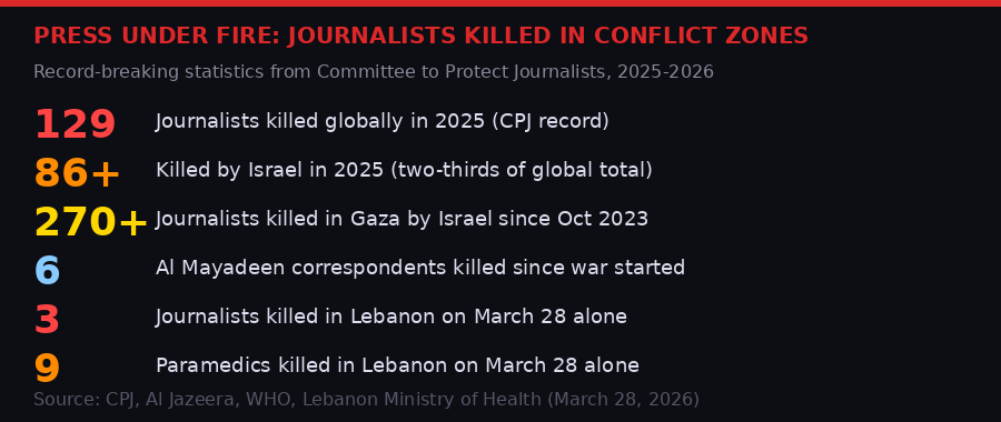 Journalist and healthcare worker deaths infographic