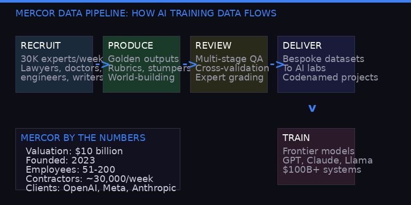 Mercor's data pipeline infographic