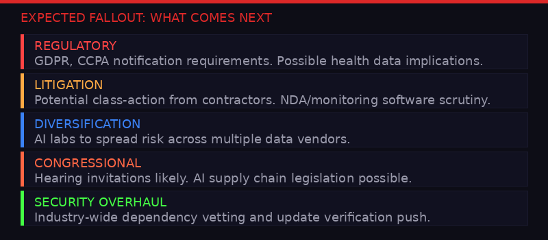 Expected fallout timeline from the Mercor breach