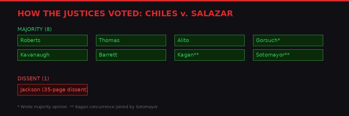 Justice voting breakdown infographic