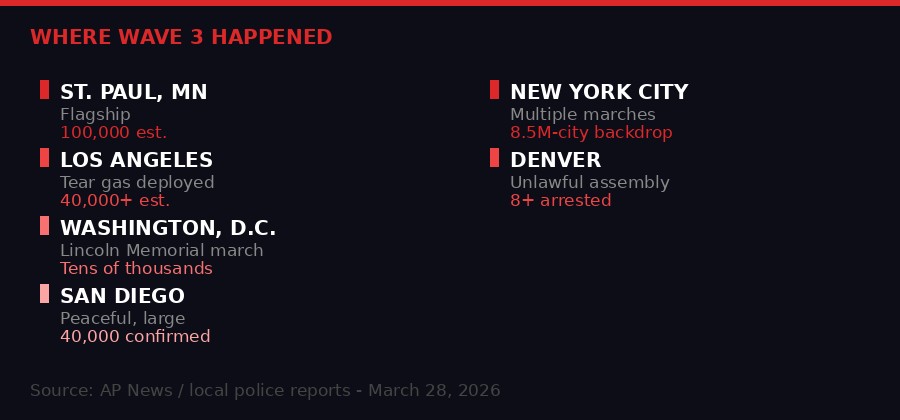 No Kings Wave 3 Key Locations