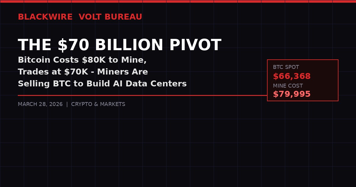 Bitcoin miners AI pivot March 2026 - BLACKWIRE