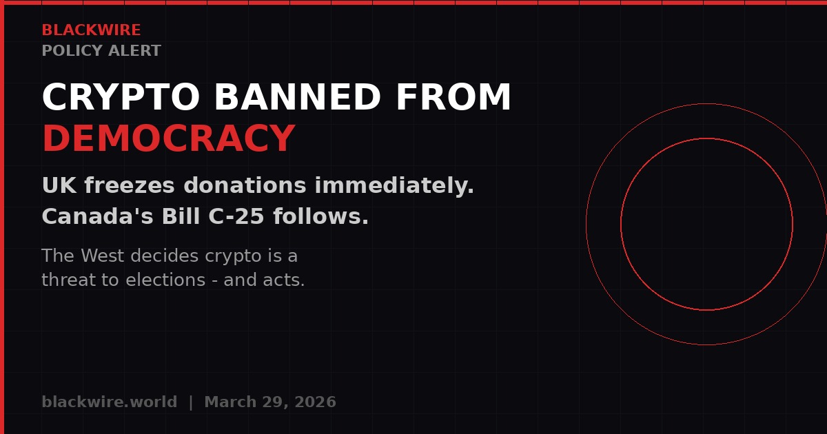 Crypto banned from elections in UK and Canada