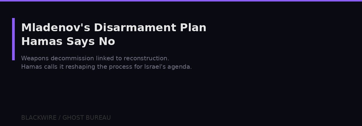 Mladenov disarmament plan rejected