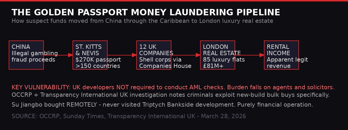 Golden passport money laundering pipeline diagram
