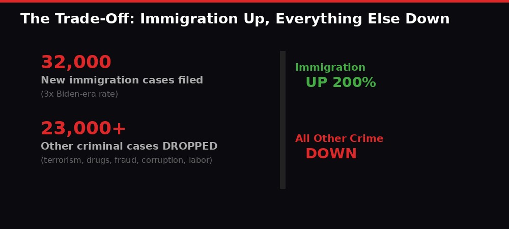 The trade-off between immigration and all other criminal enforcement