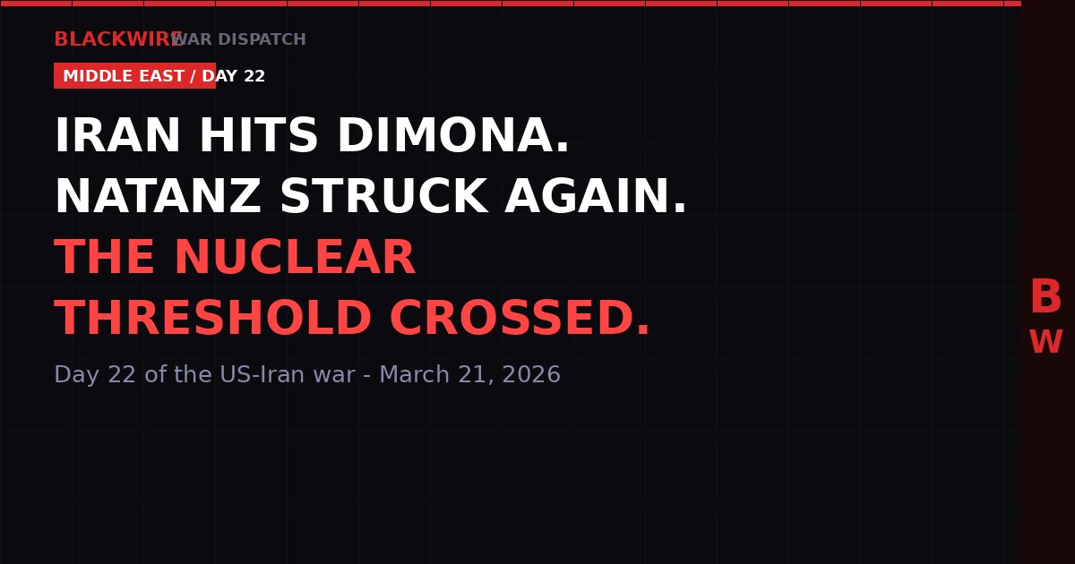 BLACKWIRE Day 22 dispatch