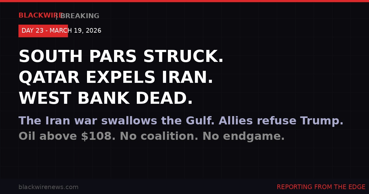 BLACKWIRE war graphic - Day 23 Iran War