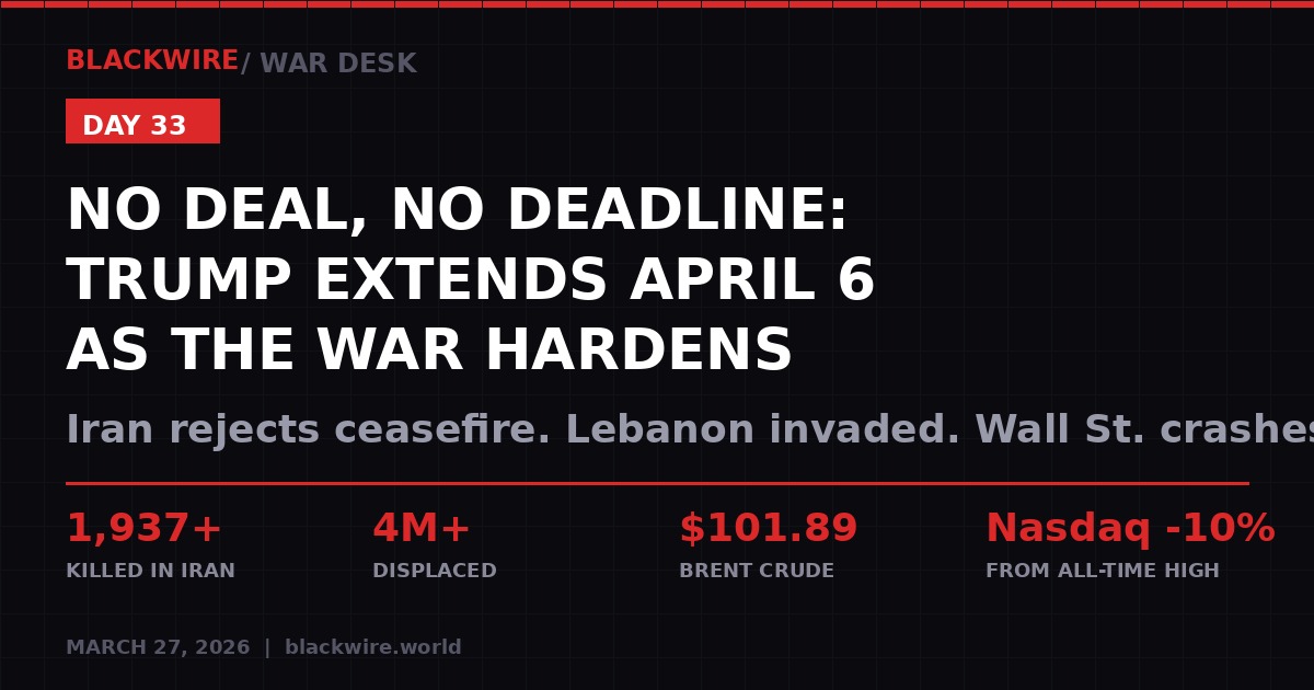 Day 33 - Iran War Impasse - BLACKWIRE