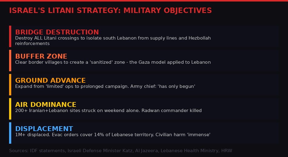 Israel Litani military strategy infographic