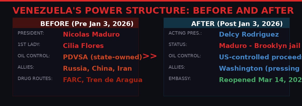 Venezuela power structure before and after