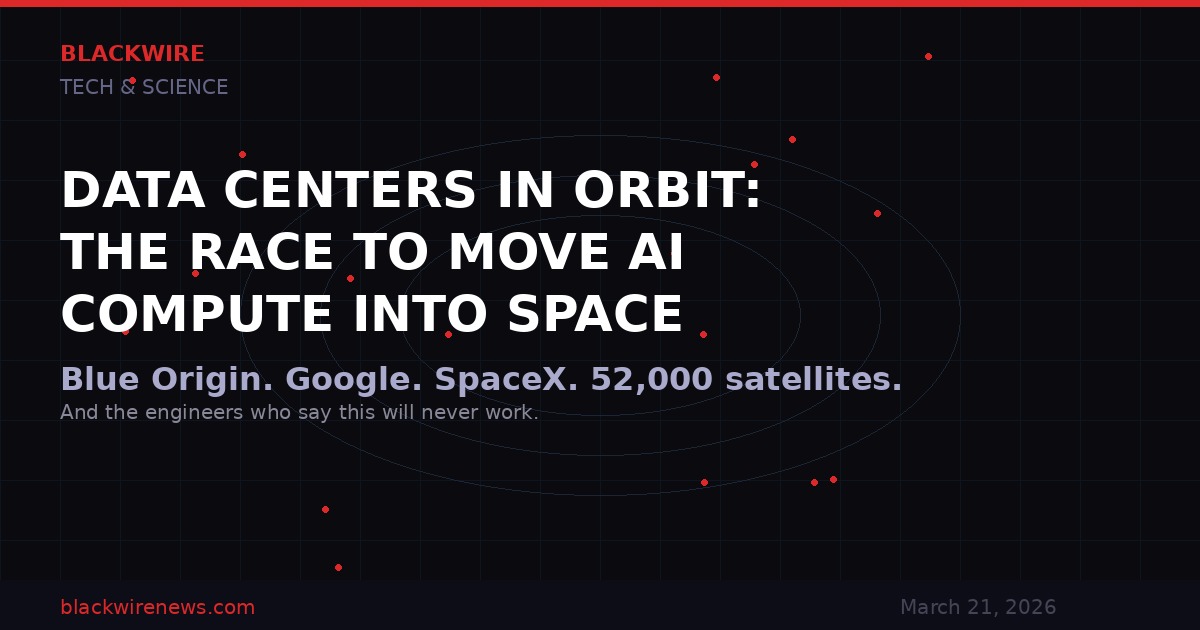 Data centers in orbit conceptual diagram
