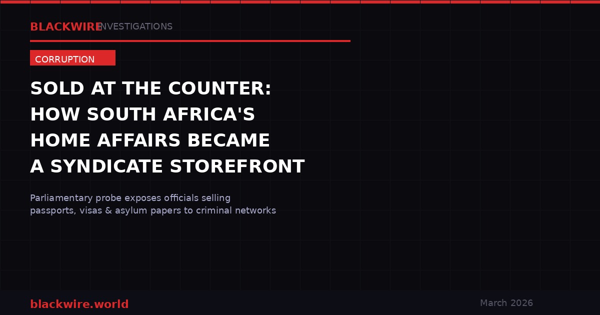 South Africa Home Affairs corruption investigation banner