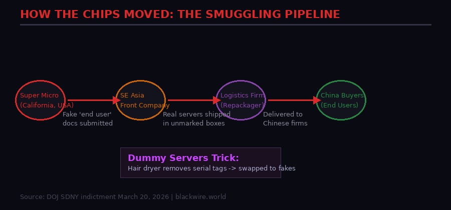 Smuggling pipeline from US to China via Southeast Asia