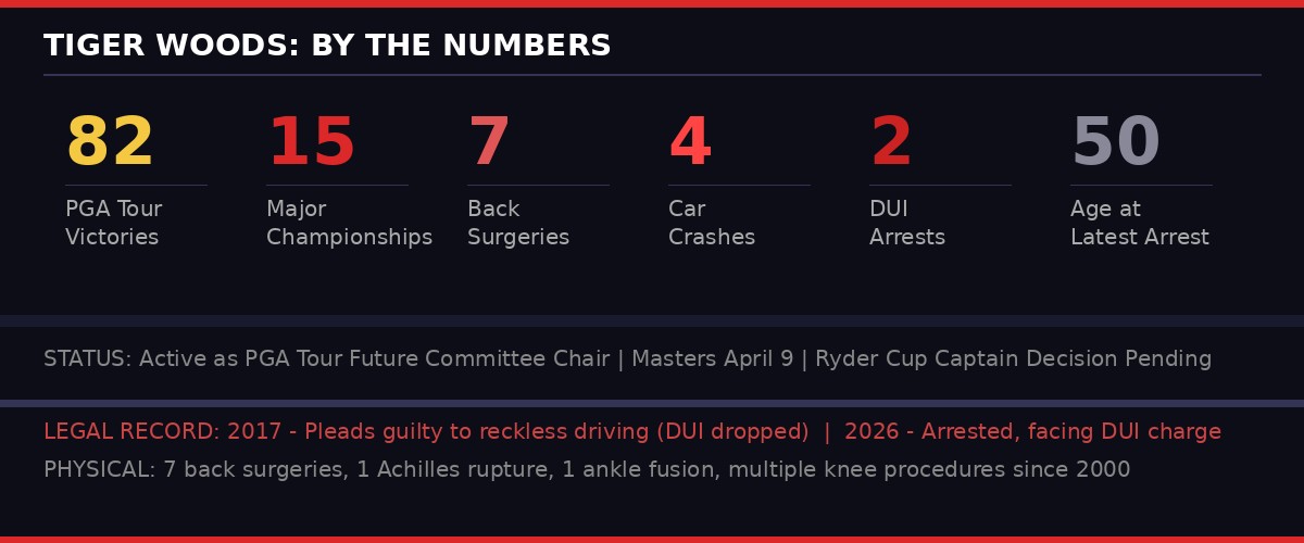 Tiger Woods career stats infographic