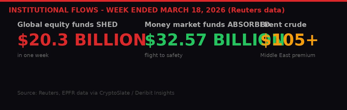 Institutional fund flows week ending March 18 2026 - equity outflows money market inflows