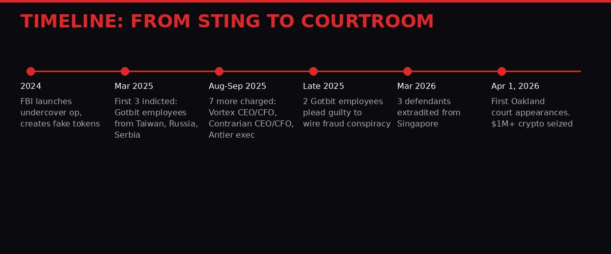 Timeline of the FBI sting operation - infographic