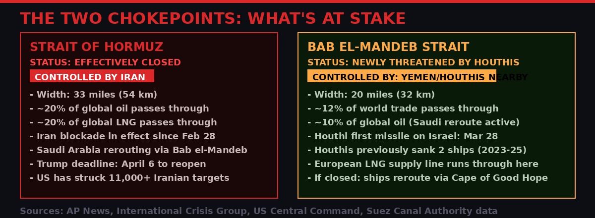 The Two Chokepoints: Hormuz and Bab el-Mandeb